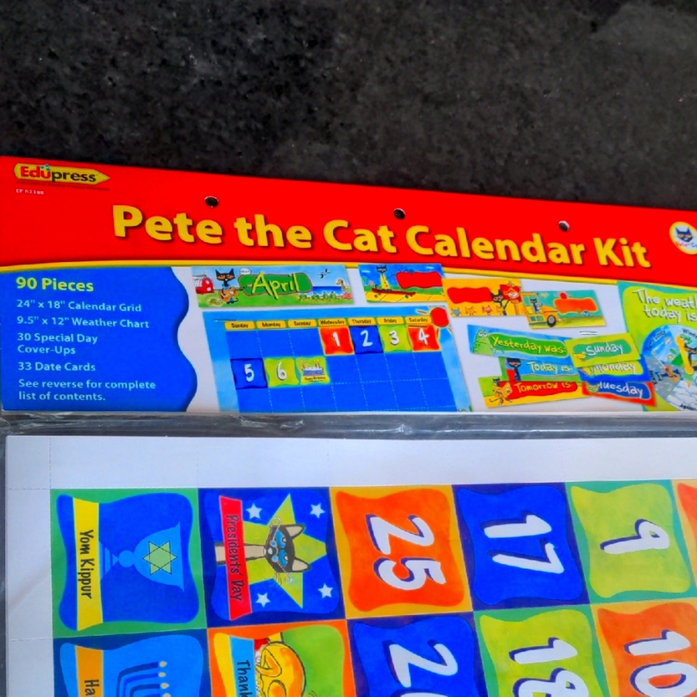 Pete the Cat Calendar Kit - Colorful Educational Set